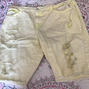 Yellow Denim shorts.